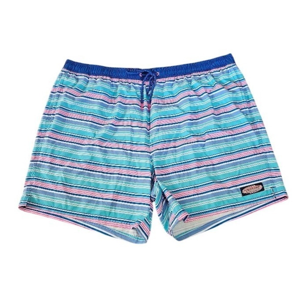 Vineyard Vines Swim Trunks Mens 4XB Striped Blue Pink Board Shorts Beach